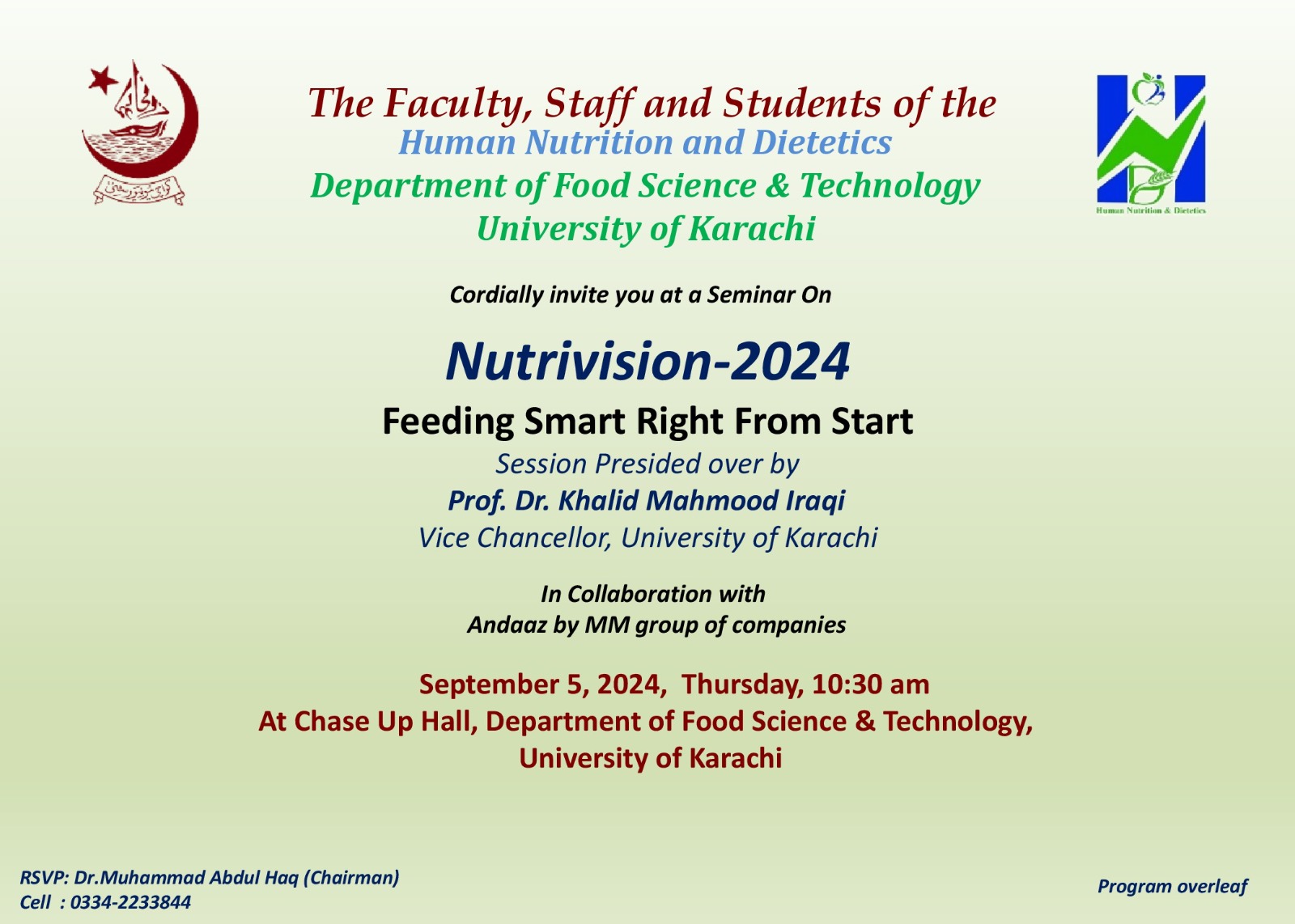 USB Certification Pakistan has been invited to First Nutrition Expo - Nutrivision 2024