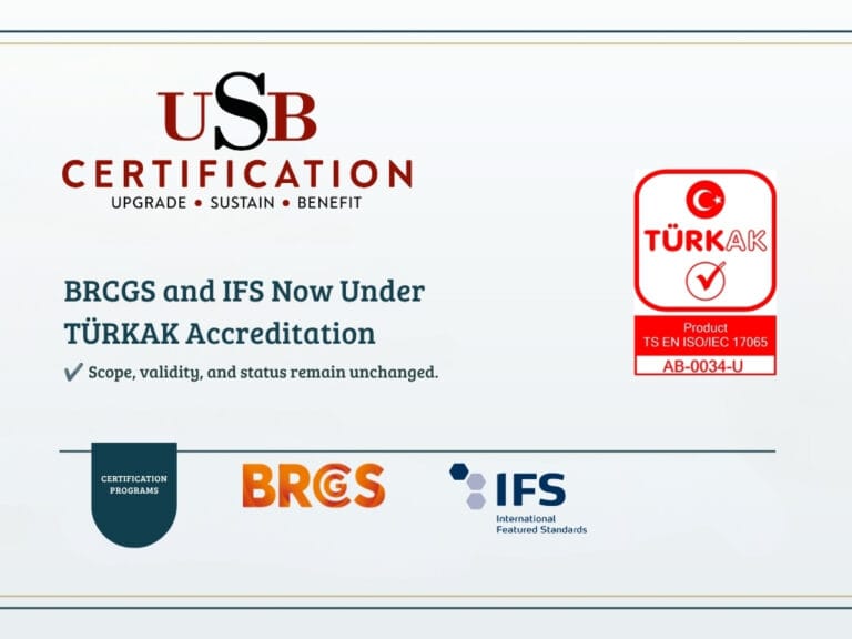 USB Certification passa all’accreditamento TÜRKAK per BRCGS e IFS